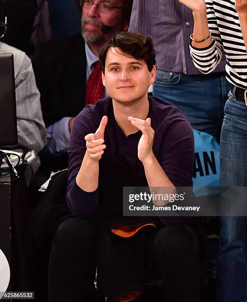 Ezra Koenig attends New York Knicks vs Charlotte Hornets game at Madison Square Garden on November 25, 2016 in New York City.