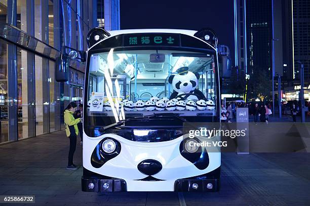 Panda Bus Panda Themed Bus Makes Its Debut In Chengdu Photos and Premium High Res ...