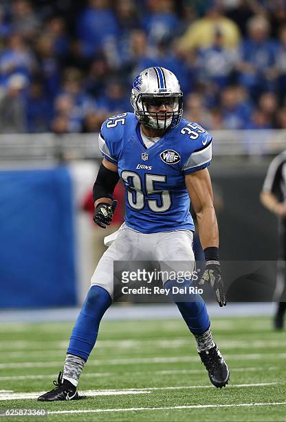 Miles Killebrew of the Detroit Lions during game action against the Jacksonville Jaguars at Ford Field on November 20, 2016 in Detroit, Michigan....