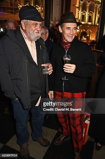 Co-authors Louis Jenkins and Mark Rylance attend the press night after party for "Nice Fish" at Villandry on November 25, 2016 in London, England.