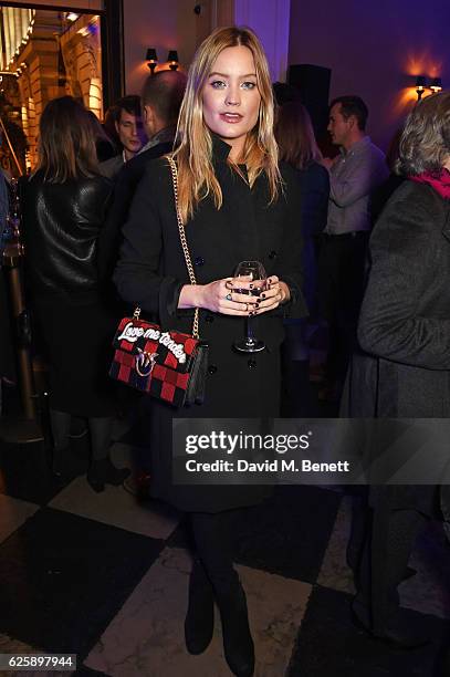 Laura Whitmore attends the press night after party for "Nice Fish" at Villandry on November 25, 2016 in London, England.