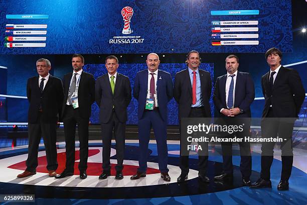 Fernando Santos, head coach of the Portugal national football team, Anthony Hudson, head coach of the New Zealand national football team, Juan Carlos...