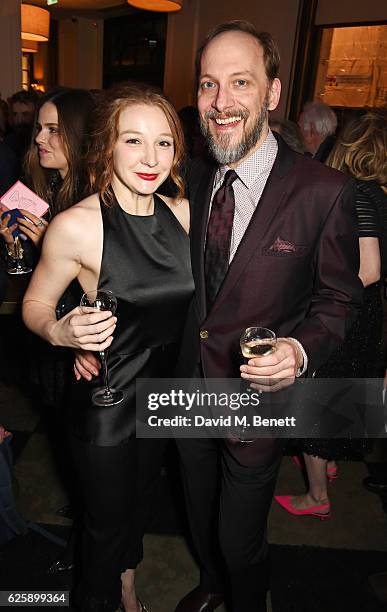 Cast members Kayli Carter and Jim Lichtscheidl attend the press night after party for "Nice Fish" at Villandry on November 25, 2016 in London,...