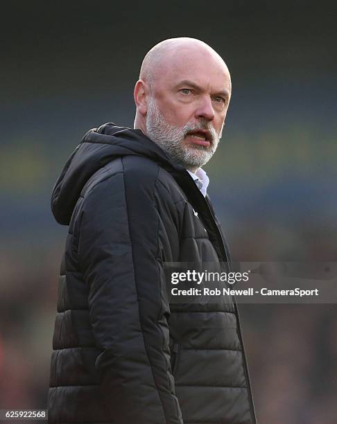 Fleetwood Town manager Uwe Rosler during the Sky Bet League One match between AFC Wimbledon and Fleetwood Town at The Cherry Red Records Stadium on...