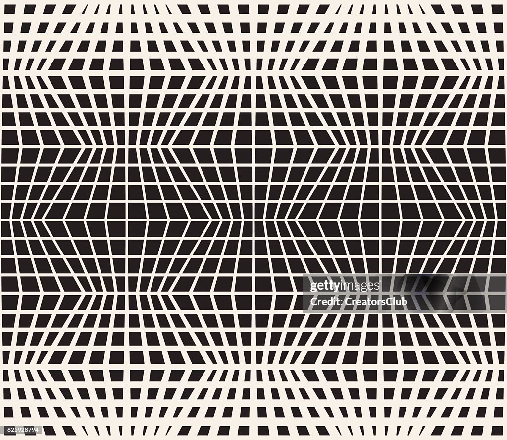 Vector Seamless Black And White Retro Geometric Line Grid Pattern High ...