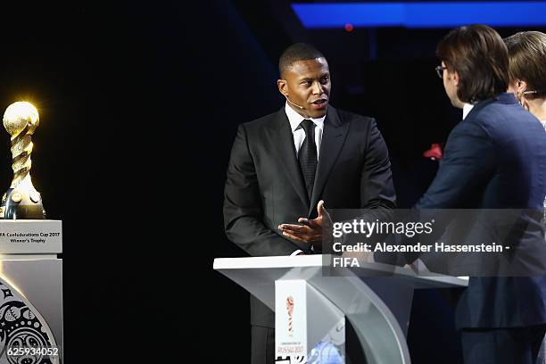 Julio Baptista attends the Official Draw for the FIFA Confederations Cup Russia 2017 at Kazanskaya akademiya tennisa on November 26, 2016 in Kazan,...