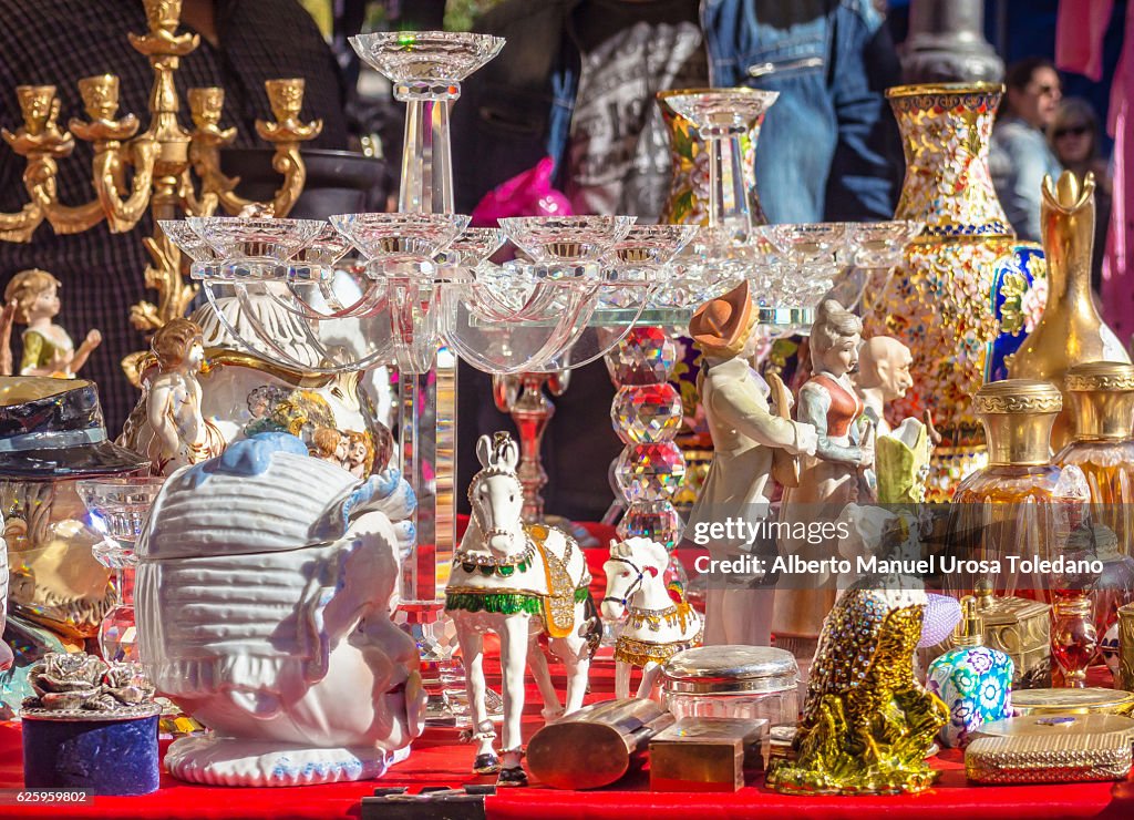 Spain, Madrid, El Rastro flea market - Antiquities