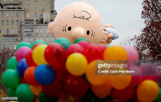 The Charlie Brown balloon leads the Macy's Annual Thanksgiving Day Parade on November 24, 2016 in New York City.