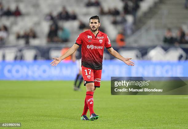 Medhi Abeid of Dijon during the French Ligue 1 match between Bordeaux and Dijon at Stade Matmut Atlantique on November 26, 2016 in Bordeaux, France.