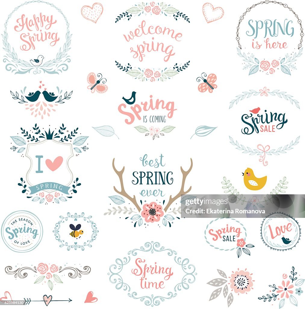 Spring Design Elements High-Res Vector Graphic - Getty Images