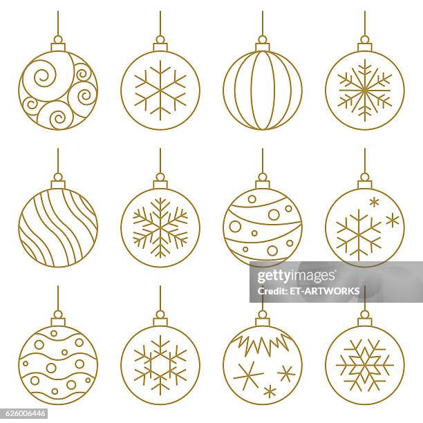 christmas-bälle  - christmas ornaments stock-grafiken, -clipart, -cartoons und -symbole