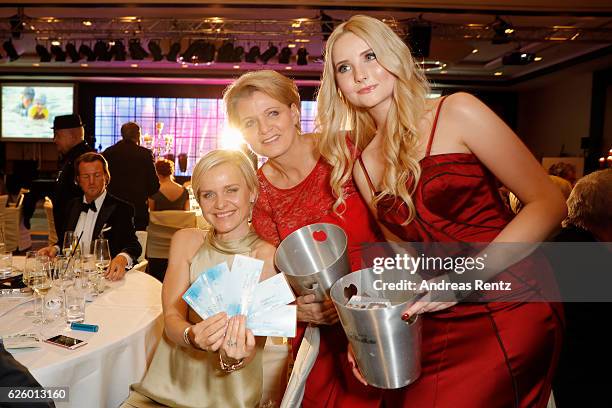 Barbara Sturm, Andrea Spatzek and Anna Hiltrop attend the charity event dolphin aid gala - 'Dolphin's Night' at InterContinental Hotel on November...