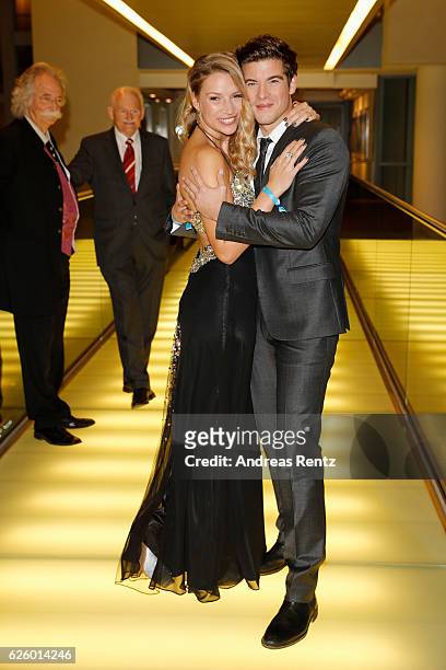 Philipp Danne and his girlfriend Viktoria Schuessler attend the charity event dolphin aid gala 'Dolphin's Night' at InterContinental Hotel on...