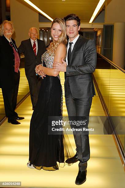 Philipp Danne and his girlfriend Viktoria Schuessler attend the charity event dolphin aid gala 'Dolphin's Night' at InterContinental Hotel on...