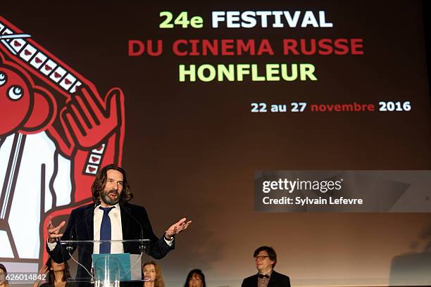 Frederic Beigbeder attends closing ceremony of Russian Film Festival on November 26, 2016 in Honfleur, France.
