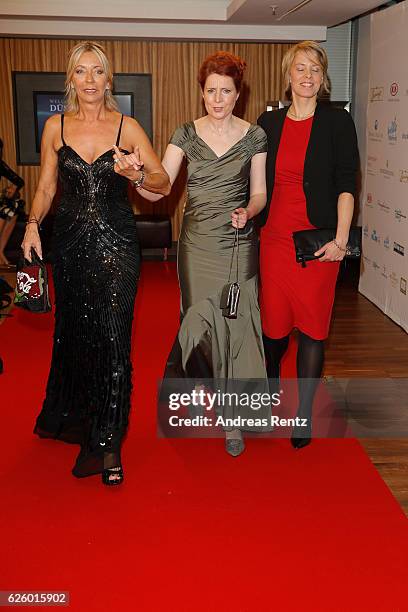 Kirsten Kuhnert, Monica Lierhaus and guest attend the charity event dolphin aid gala - 'Dolphin's Night' at InterContinental Hotel on November 26,...