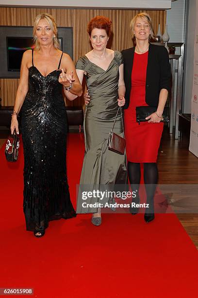 Kirsten Kuhnert, Monica Lierhaus and guest attend the charity event dolphin aid gala - 'Dolphin's Night' at InterContinental Hotel on November 26,...