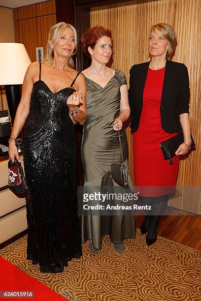 Kirsten Kuhnert, Monica Lierhaus and guest attend the charity event dolphin aid gala - 'Dolphin's Night' at InterContinental Hotel on November 26,...