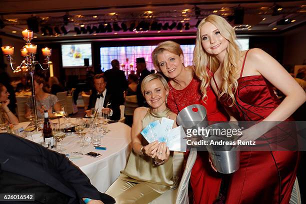 Barbara Sturm, Andrea Spatzek and Anna Hiltrop attend the charity event dolphin aid gala - 'Dolphin's Night' at InterContinental Hotel on November...
