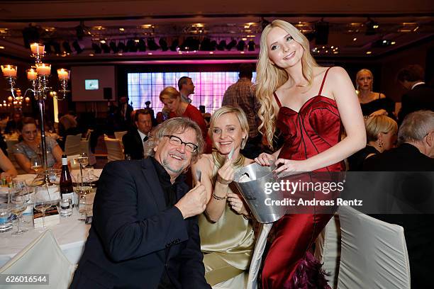 Martin Krug, Barbara Sturm and Anna Hiltrop attend the charity event dolphin aid gala - 'Dolphin's Night' at InterContinental Hotel on November 26,...