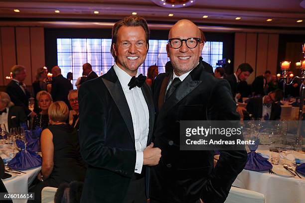Sandro Rath and Thomas Rath attend the charity event dolphin aid gala - 'Dolphin's Night' at InterContinental Hotel on November 26, 2016 in...
