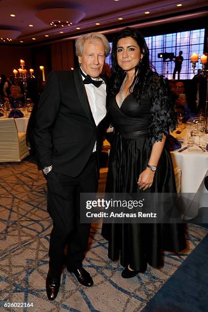 Bernd Herzsprung and partner Oezlem Schaefer attend the charity event dolphin aid gala 'Dolphin's Night' at InterContinental Hotel on November 26,...