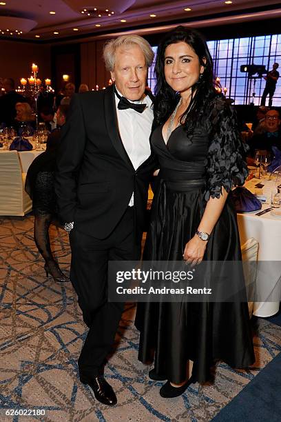 Bernd Herzsprung and partner Oezlem Schaefer attend the charity event dolphin aid gala 'Dolphin's Night' at InterContinental Hotel on November 26,...