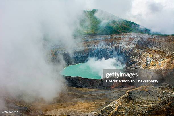 poas volcano - costa rica volcano stock pictures, royalty-free photos & images