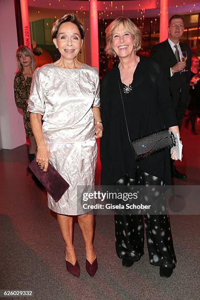 Monika Peitsch and Gabriele Quandt during the PIN Party - Let's party 4 art' at Pinakothek der Moderne on November 26, 2016 in Munich, Germany.