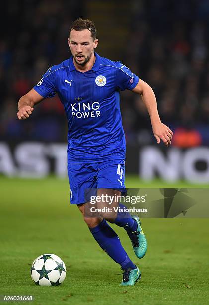 Danny Drinkwater of Leicester City during the UEFA Champions League match between Leicester City FC and Club Brugge KV at The King Power Stadium on...