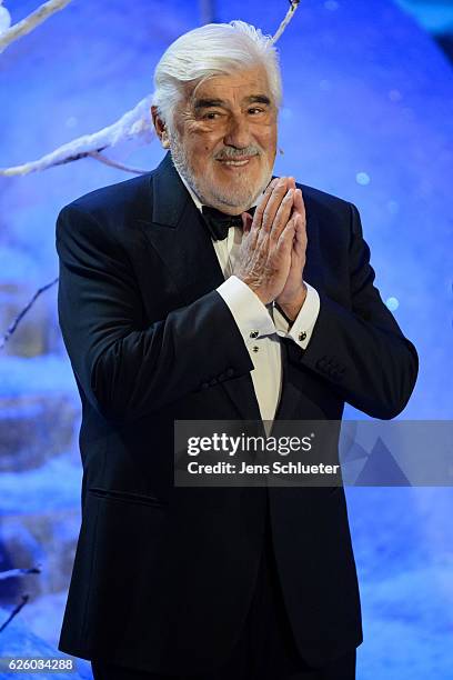 Mario Adorf is seen on stage during the tv show 'Das Adventsfest der 100.000 Lichter' on November 26, 2016 in Suhl, Germany.