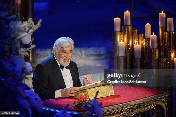 Mario Adorf is seen on stage during the tv show 'Das Adventsfest der 100.000 Lichter' on November 26, 2016 in Suhl, Germany.