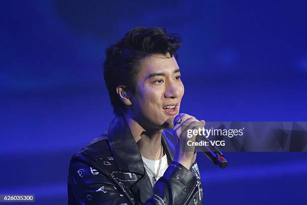 Singer Wang Leehom performs onstage during a starts concert on November 26, 2016 in Jinan, Shandong Province of China.