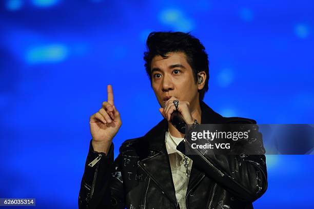 Singer Wang Leehom performs onstage during a starts concert on November 26, 2016 in Jinan, Shandong Province of China.