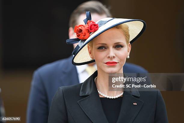 Princess Charlene of Monaco attends the Monaco National Day Celebrations in the Monaco Palace Courtyard on November 19, 2016 in Monaco, Monaco.