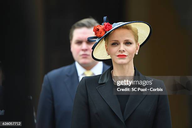 Princess Charlene of Monaco attends the Monaco National Day Celebrations in the Monaco Palace Courtyard on November 19, 2016 in Monaco, Monaco.