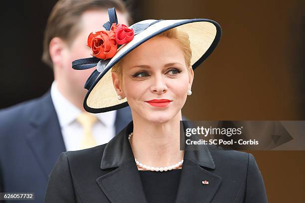 Princess Charlene of Monaco attends the Monaco National Day Celebrations in the Monaco Palace Courtyard on November 19, 2016 in Monaco, Monaco.