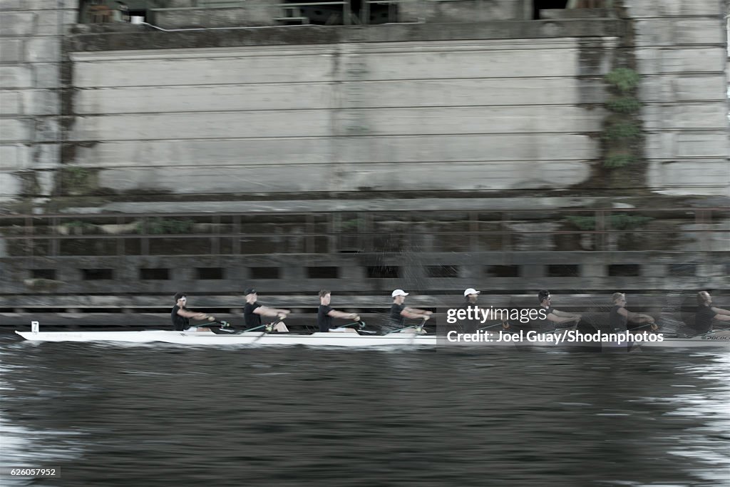 Abstract rowers 8 in motion