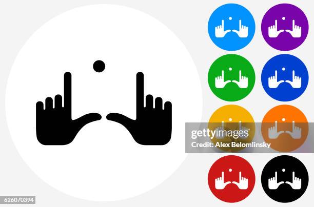 field goal hands icon on flat color circle buttons - football goal post isolated stock illustrations