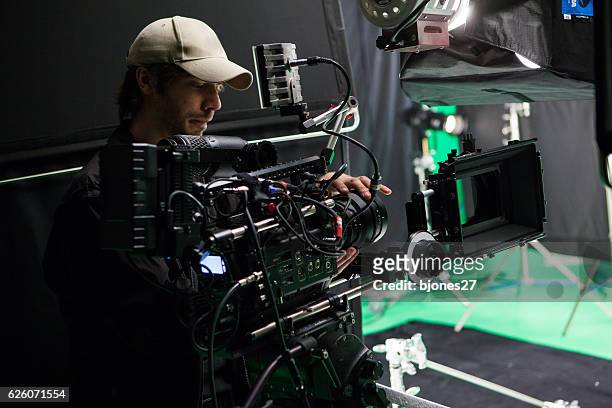 film crew - television studio stockfoto's en -beelden