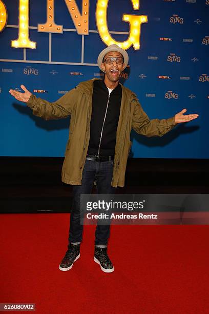 Amiaz Habtu attends the European premiere of 'Sing' at Cinedom on November 27, 2016 in Cologne, Germany.