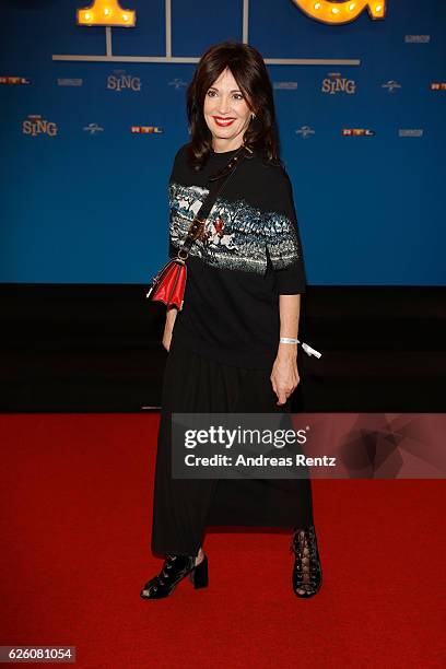 Iris Berben attends the European premiere of 'Sing' at Cinedom on November 27, 2016 in Cologne, Germany.