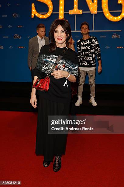 Iris Berben attends the European premiere of 'Sing' at Cinedom on November 27, 2016 in Cologne, Germany.