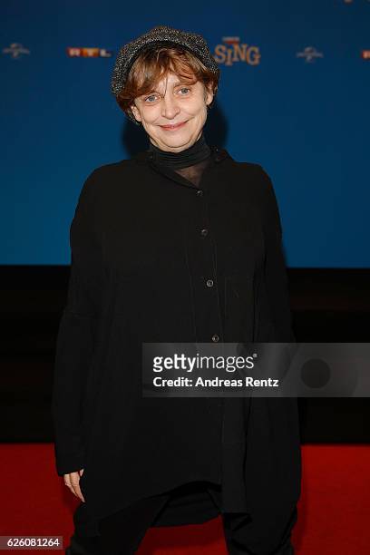 Katharina Thalbach attends the European premiere of 'Sing' at Cinedom on November 27, 2016 in Cologne, Germany.