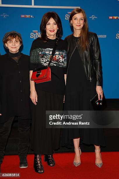 Katharina Thalbach, Iris Berben and Alexandra Maria Lara attend the European premiere of 'Sing' at Cinedom on November 27, 2016 in Cologne, Germany.