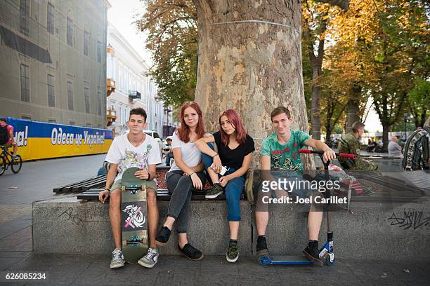 teenage youth culture in odessa, ukraine - odessa ukraina stock pictures, royalty-free photos & images