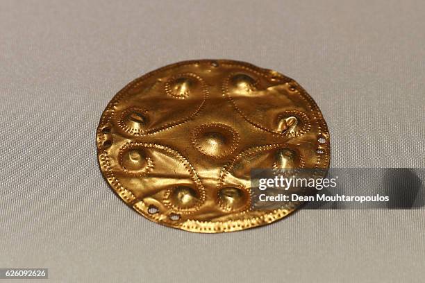 Detailed view of items discovered in Grave No. 43 in the Varna Chalcolithic Necropolis together with the numerous gold artefacts dating to the...
