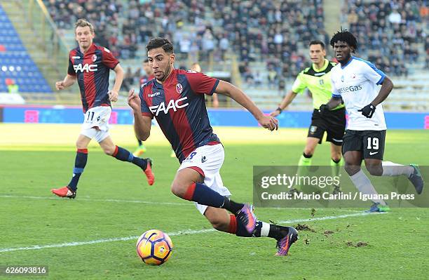 Saphir Taider of Bologna FC in action during the Serie A match between Bologna FC and Atalanta BC at Stadio Renato Dall'Ara on November 27, 2016 in...