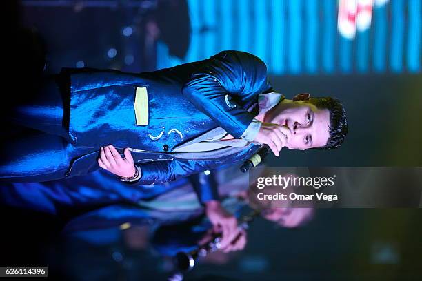 Vincen Melendres García performs during a concert of La Arrolladora Banda el Limon as part of the tour USA 2016 at Farwest on November 25, 2016 in...