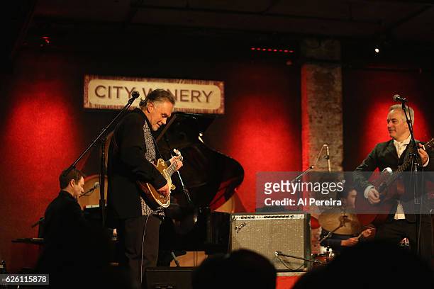 Brinsley Schwarz and Wesley Stace perform as part of Wesley Stace's Cabinet of Wonders at City Winery on November 26, 2016 in New York City.